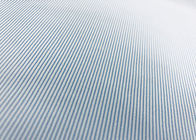Çalışma 130GSM% 100 Polyester Gömlek Kumaş / Casual Çözgü Örme Kumaş Mavi Çizgili
