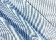 Çalışma 130GSM% 100 Polyester Gömlek Kumaş / Casual Çözgü Örme Kumaş Mavi Çizgili