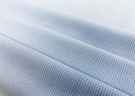 % 100 Polyester Gömlek Kumaş Çözgü Örme Düz İşçi Mavi Kontrolleri İçin
