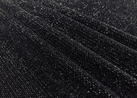 260GSM% 94 Polyester Mikro Kadife Kumaş Kadın Giyim Gümüş Simli Siyah