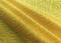 210GSM Yumuşak %100 Polyester Kabartma Desenli Mikro Kadife Kumaş Ev Tekstili İçin - Sarı