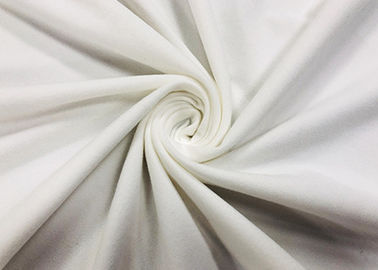 210GSM Ağırlık Fırçalı Örgü Kumaş% 82 Polyester Çözgü Örme Beyaz Renk